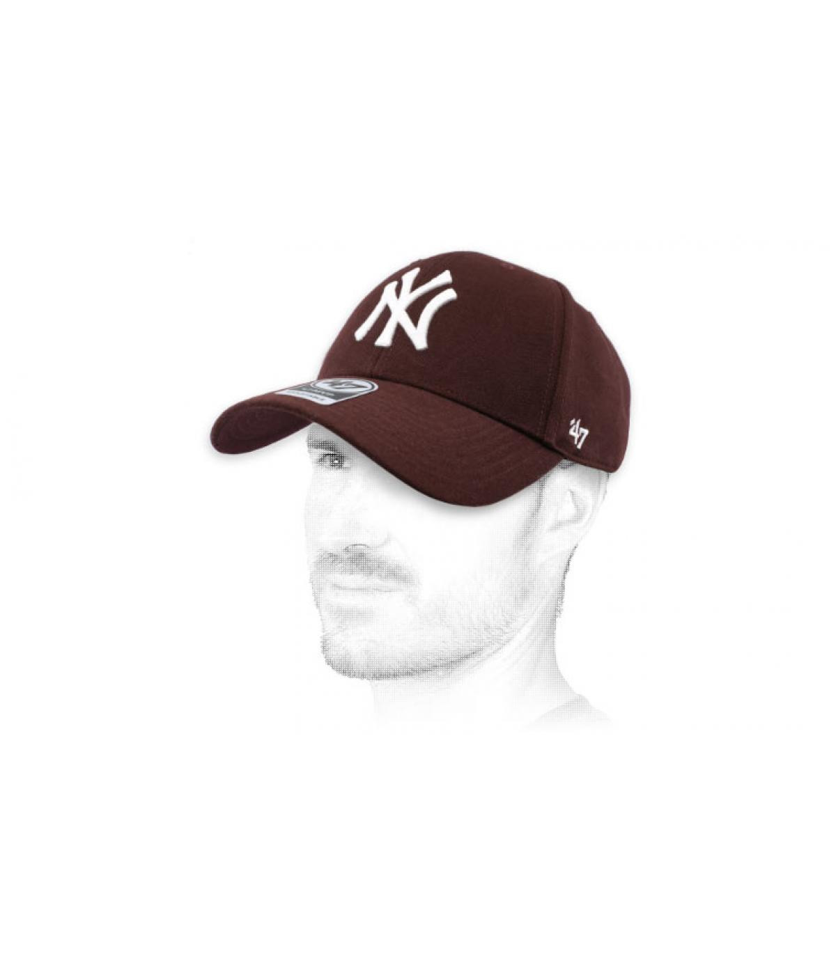 gorra NY granate 47 MVP NY snapback dark maroon